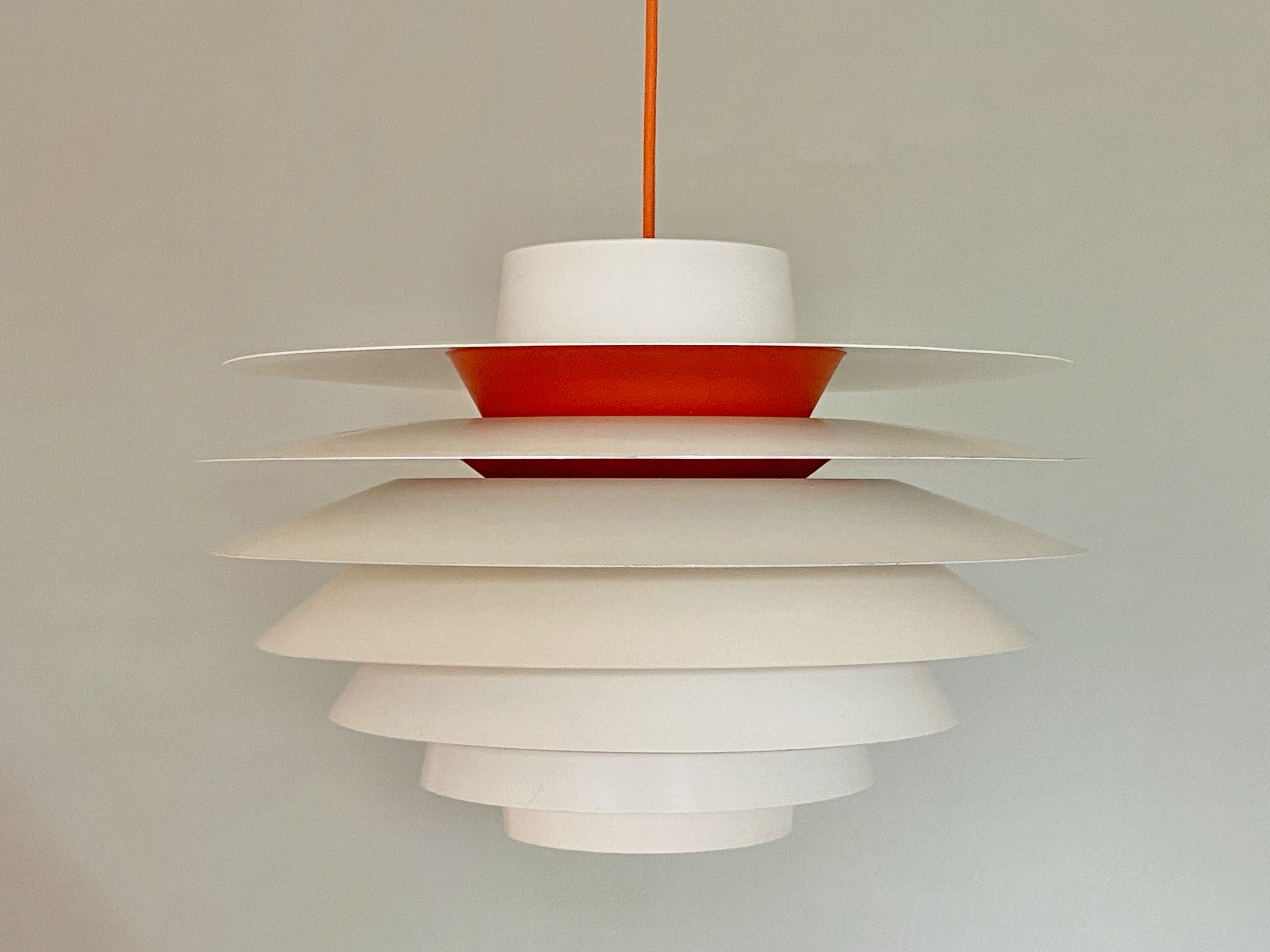 Sven middelboe verona pendant in white and orange by nordisk solar, denmark