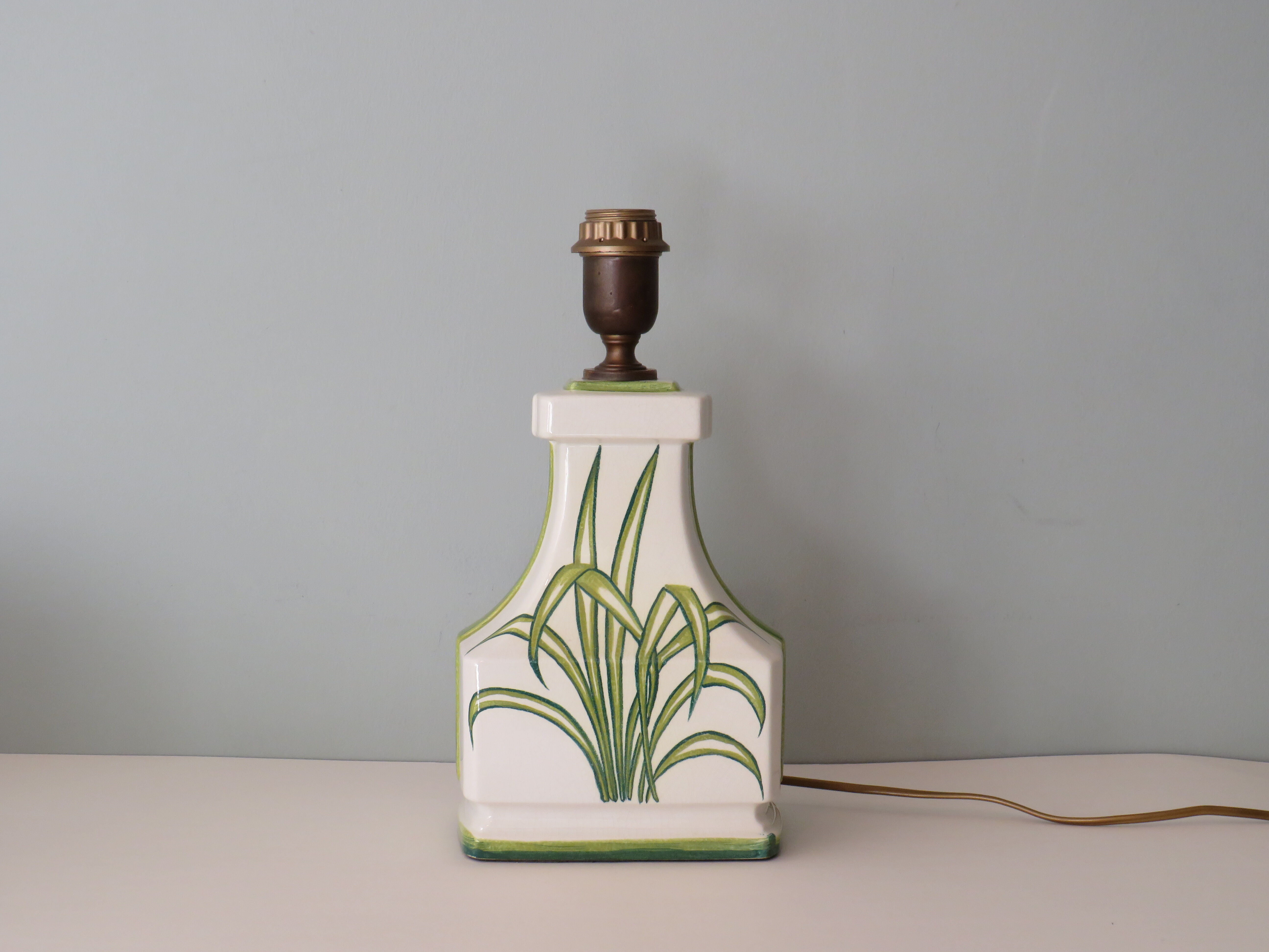 Large white ceramic table lamp from the 1970s
