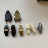 Lamp from the early 1900s, fabric cable, cotton shade.