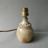 Sandstone lamp with its original wool lampshade, 1970s