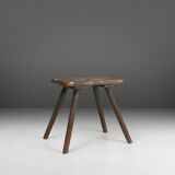 Industrial wooden French painters stool with rich patina from the 1930s