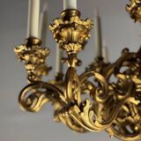 Carved and Gilded Wood Chandelier, 18 Arms of Light, Italy Circa 1880