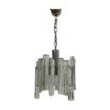 Hanging lamp in Frosted Ice Glass by J. T. Kalmar for Kalmar Franken KG, 1960s