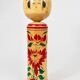 Decorative Naruko Kokeshi doll sculpture from northern Japan, hand-painted.