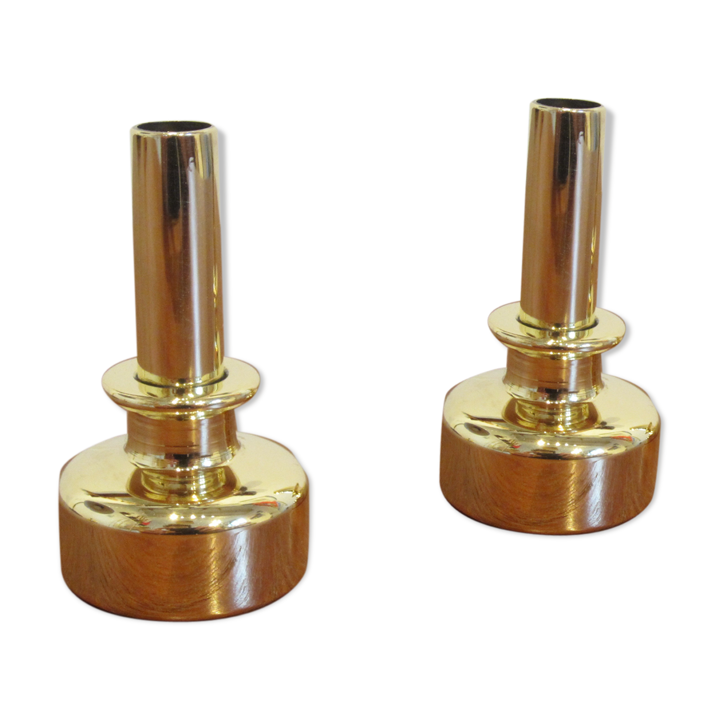 Pair of Scandinavian brass candlesticks L92 by Hans-Agne Jakobsson