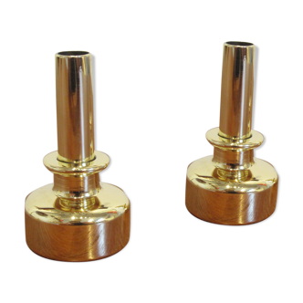 Pair of Scandinavian brass candlesticks L92 by Hans-Agne Jakobsson