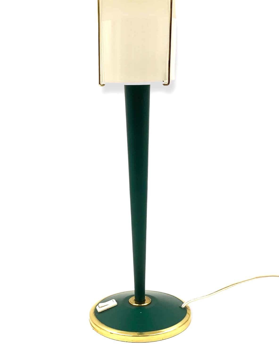 Modernist petrol green table lamp, France 1960s