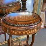 Very beautiful and old wooden marquetry planter, Napoleon III period, mid-19th century.