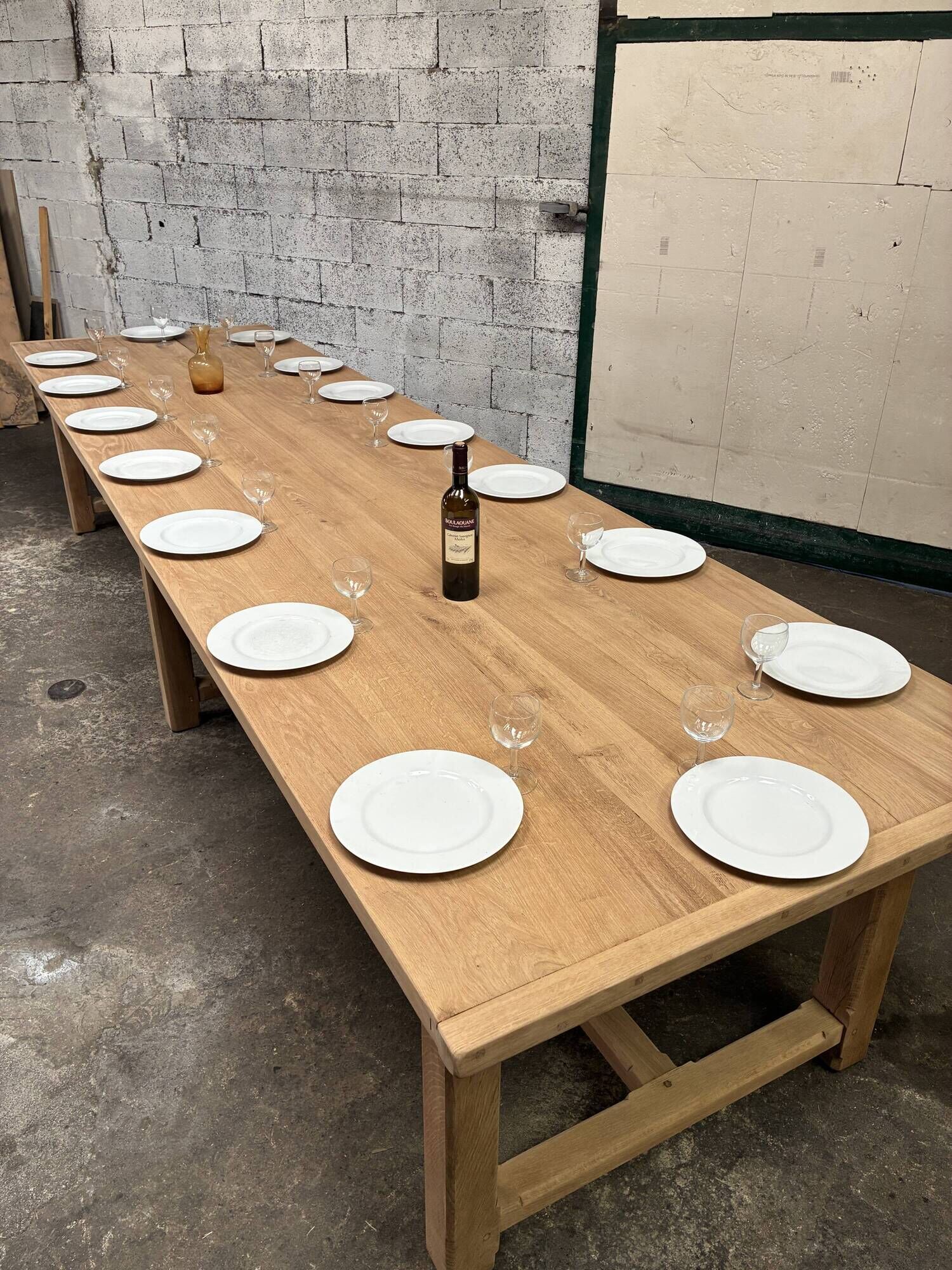 Solid oak farmhouse table
