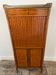 Louis XVI music cabinet, marquetry, brass gallery, marble top