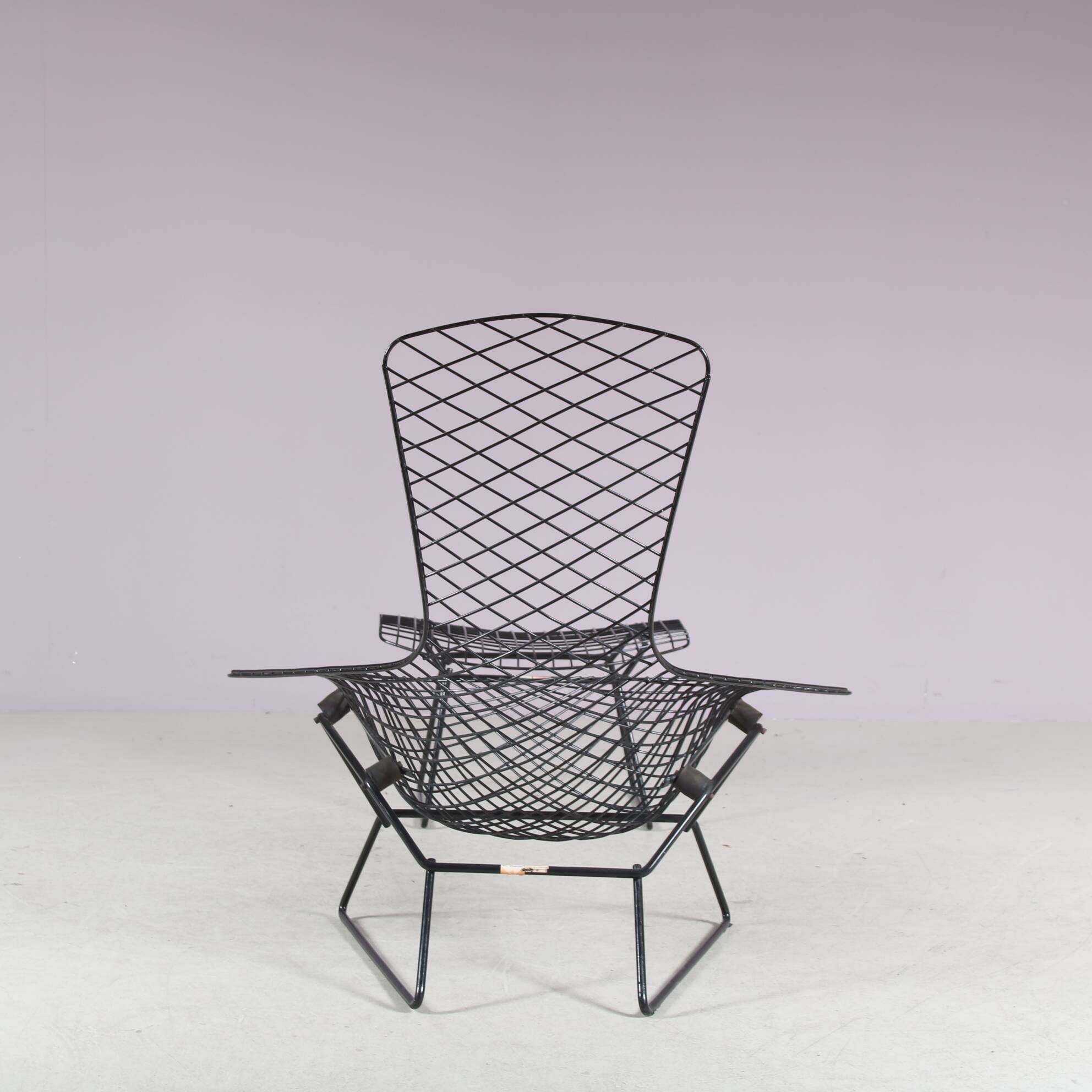 1960s “Bird Chair” with ottoman by Harry Bertoia for Knoll International, U