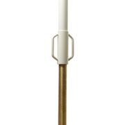 Coat rack from floor to ceiling in lacquered metal and brass. Contemporary.