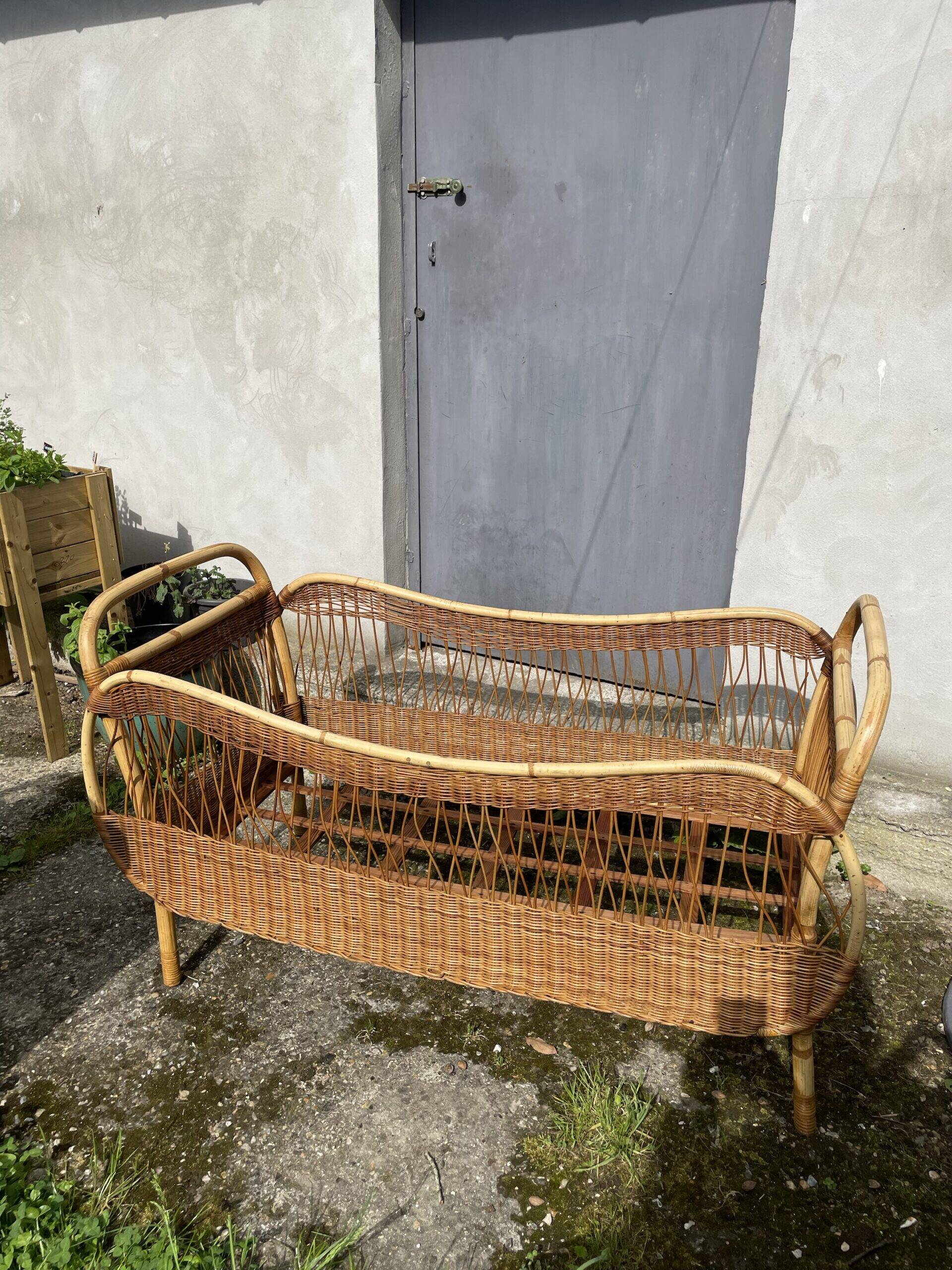 Rattan children's bed