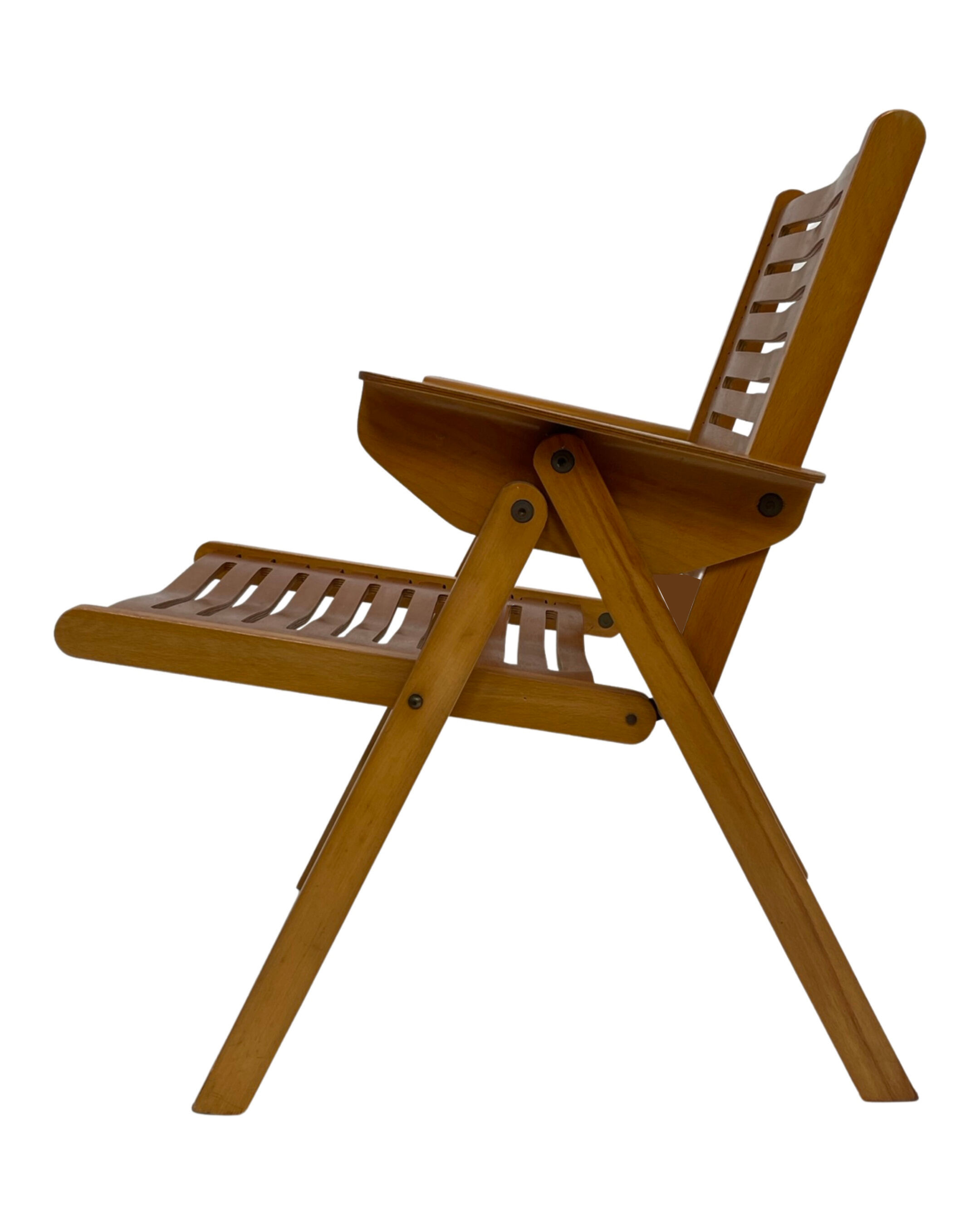 Vintage set of four Rex Plywood folding chairs by Niko Kralj design 1950