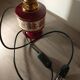 Florentine lamp in burgundy and gold porcelain signed Num 19