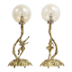 Pair of Commedia Dell Arte Bronze Lamps