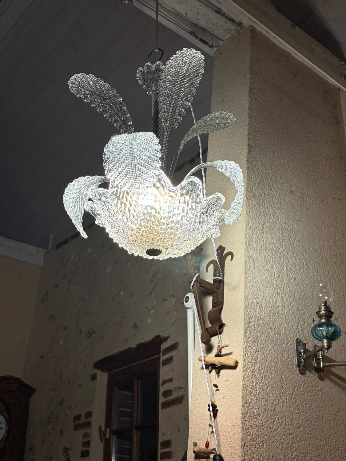 Lustre art déco barovier et toso, en verre de murano, années  1940