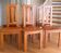 Set of 6 SENAC chairs in solid French elm + Leather