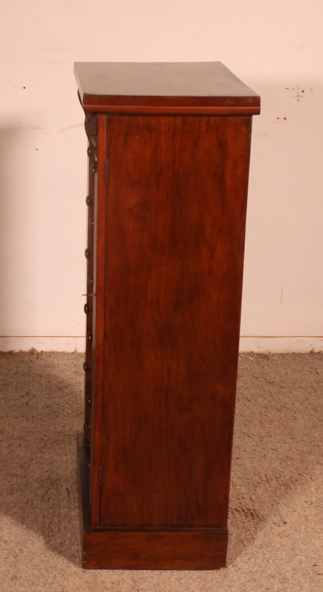 19th-century walnut Wellington commode