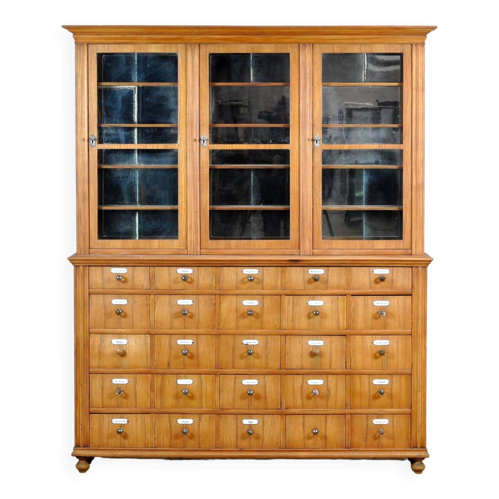 Oak And Pine Pharmacy Cabinet, anno 1889