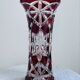 Antique bohemian crystal vase from the mid-20th century in bacara style.