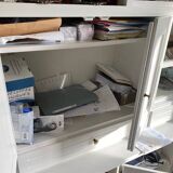 White solid wood bookcase