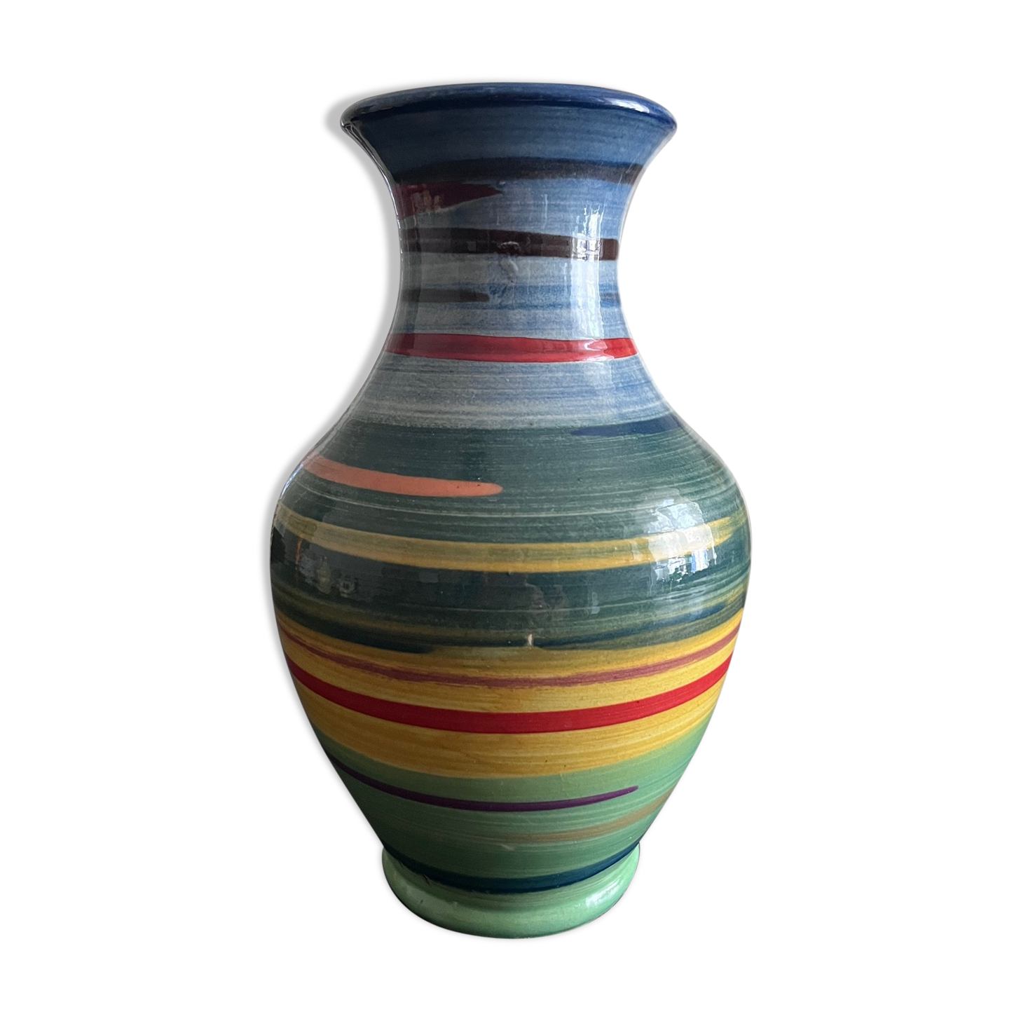 Multicolored ceramic vase