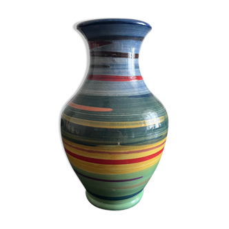 Multicolored ceramic vase