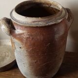 Terracota lid two handles pot