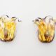 Set of 2 Brass and Muranoglass ‘Shell’ wall sconces by La Murrina
