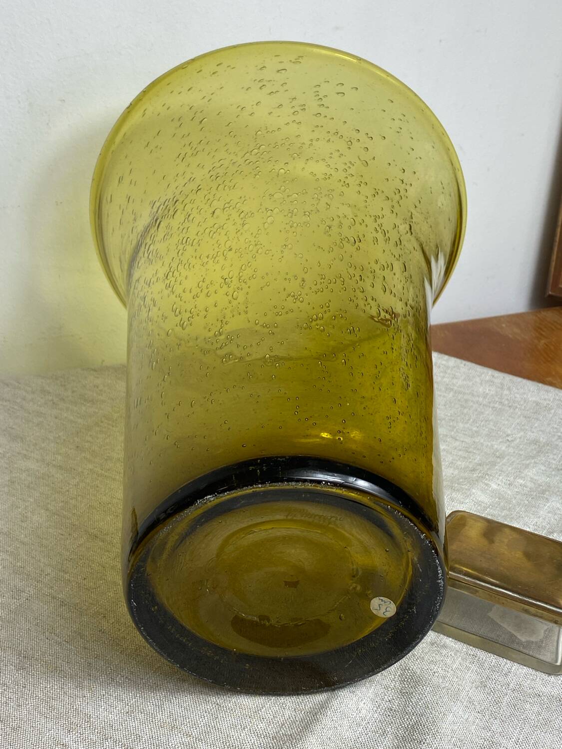 Grand vase en verre bullé et soufflé Biot