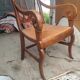 Armchair with gilded rye straw seat in solid walnut, Restoration period, circa 1820