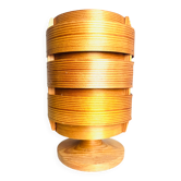 Cylindrical Pine Veneer Table Lamp By Hans-Agne Jakobsson For Ab Ellysett, Sweden 1960S