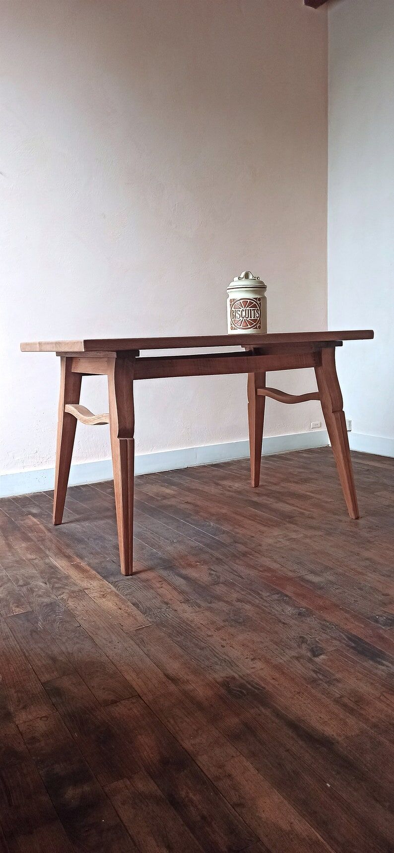 Antique oak table and compass legs