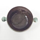 Lunetta Vallauris soup tureen and salad bowl in gilded ceramic, 1960