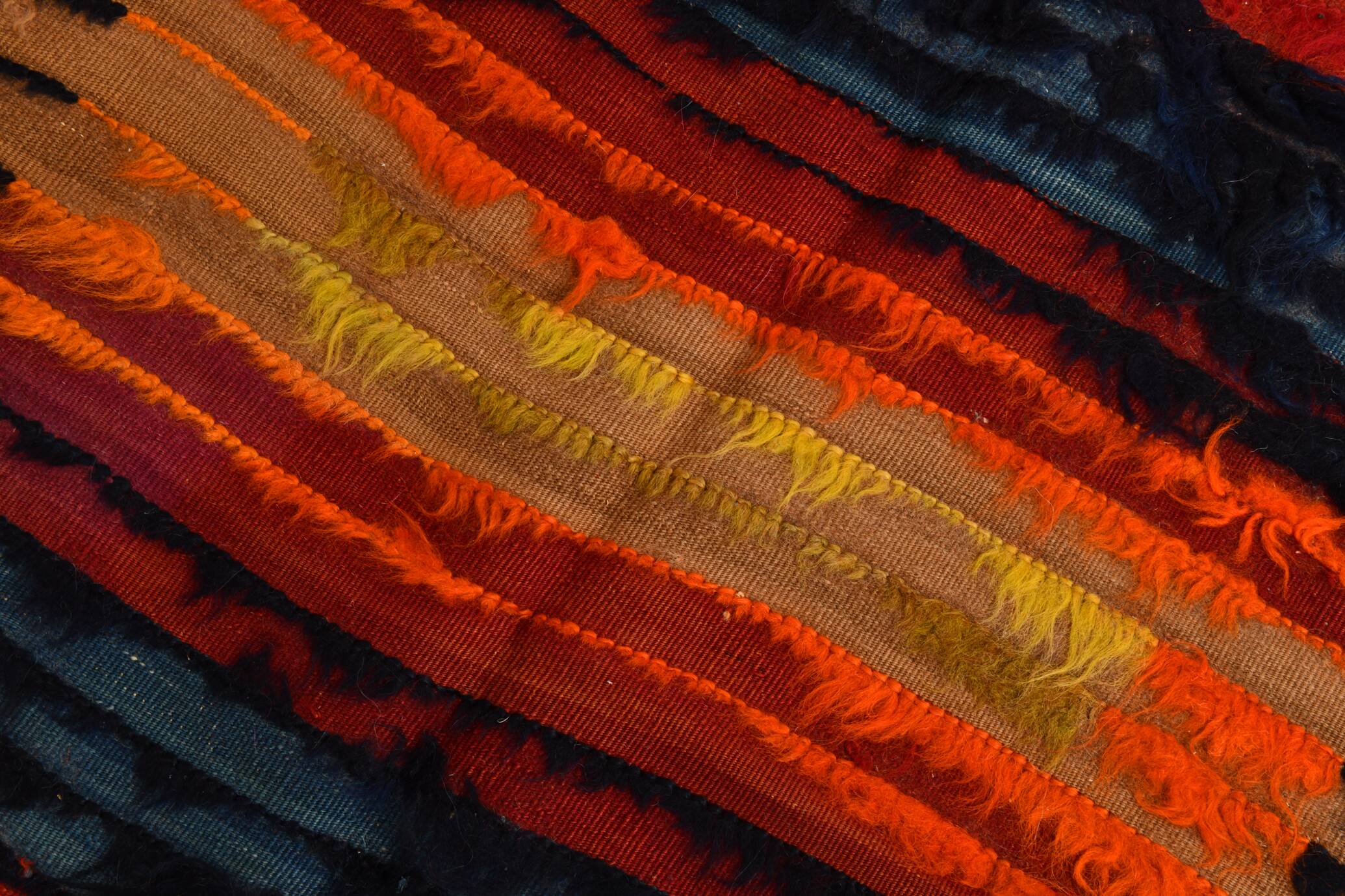 4x11 Red & Orange Handmade %100 Wool Moroccan Runner Rug, 128x346Cm