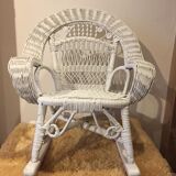 Child rocking chair rattan white