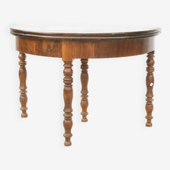 Table demi-lune en noyer