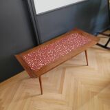 Vintage coffee table in teak and mosaic.