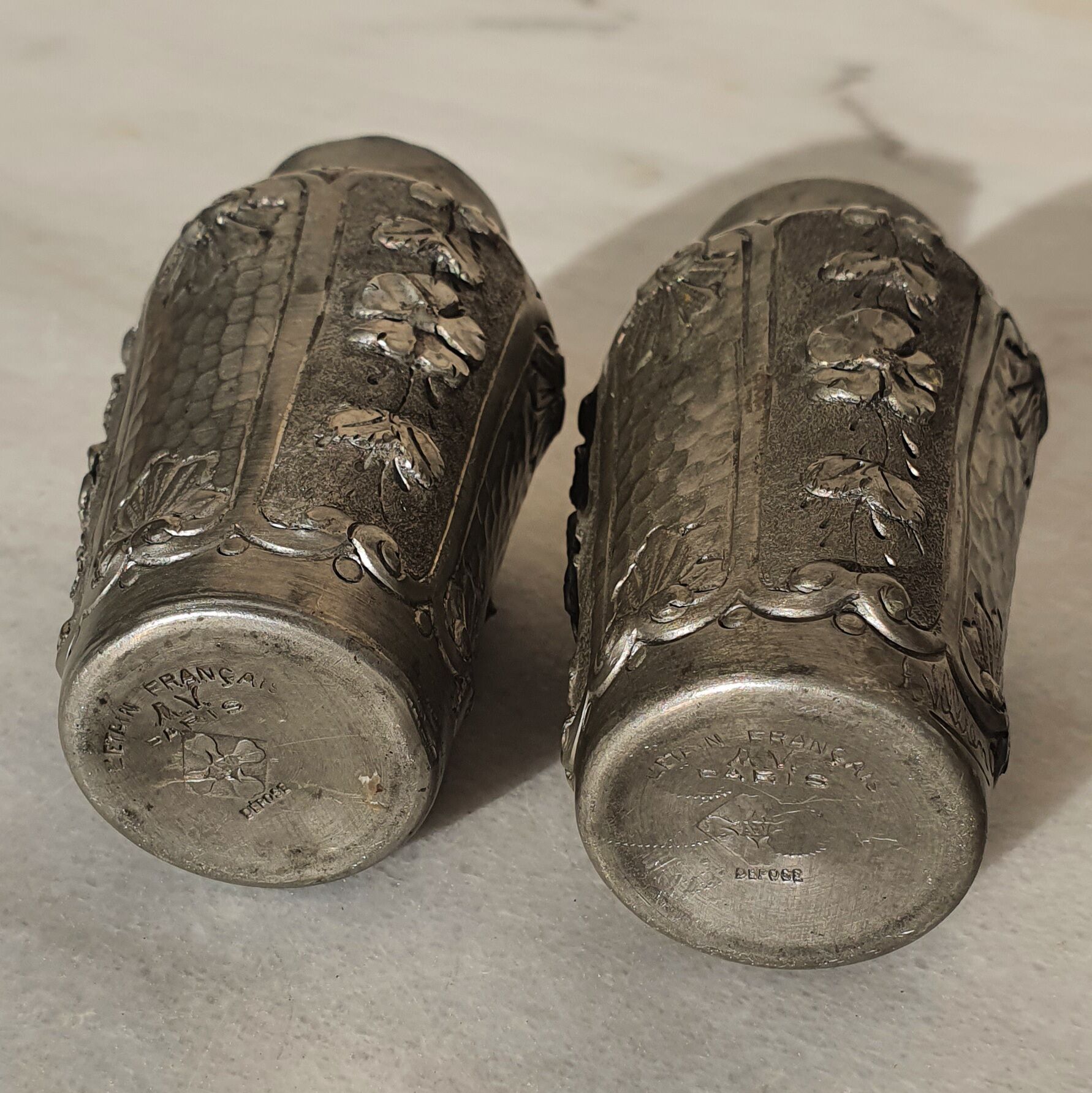Pair of tin vases