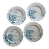 4 assiettes terre de fer Gien modèle Canards
