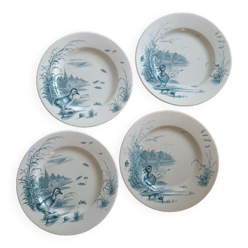 4 plates iron earth Gien model Ducks