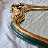Ancien miroir en bois sculpté doré - 44 x 82 cm
