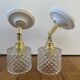 Pair of vintage glass globe wall sconces