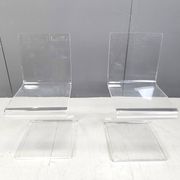 Pair of lucite zigzag dining chairs, 1980s