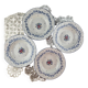 Set of 4 Table Mates soup plates – blue and pink floral design