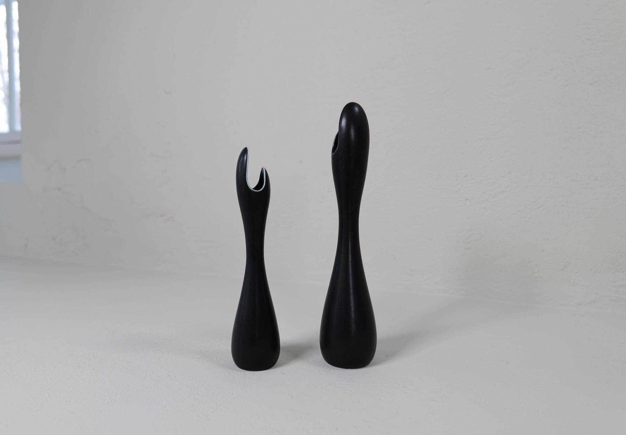 Mid-century modern ceramic vases "Caolina" by Gunnar Nylund Rörstrand, Sweden.