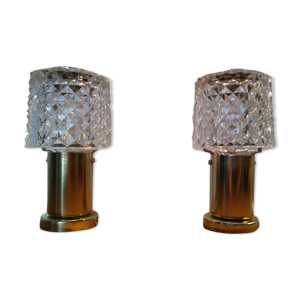 Lampes avec abat-jours en verre