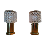 Lampes avec abat-jours en verre de Kamenický Šenov 1970s