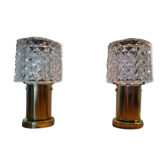 Lamps with lampshades in glass of Kamenický Šenov 1970 s